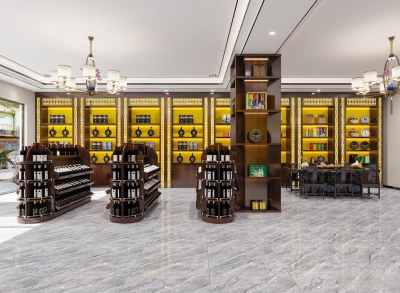 新中式烟酒店3D模型下载